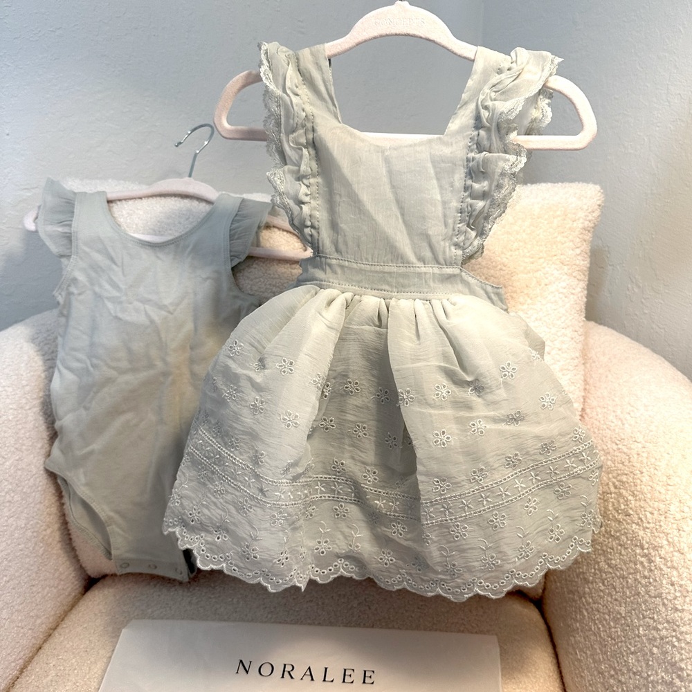 Noralee (Rylee + Cru) Provence Dress - Sea Mist - 12M